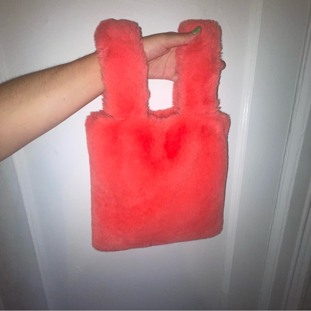 Vibrant Pink Faux Fur Handbag